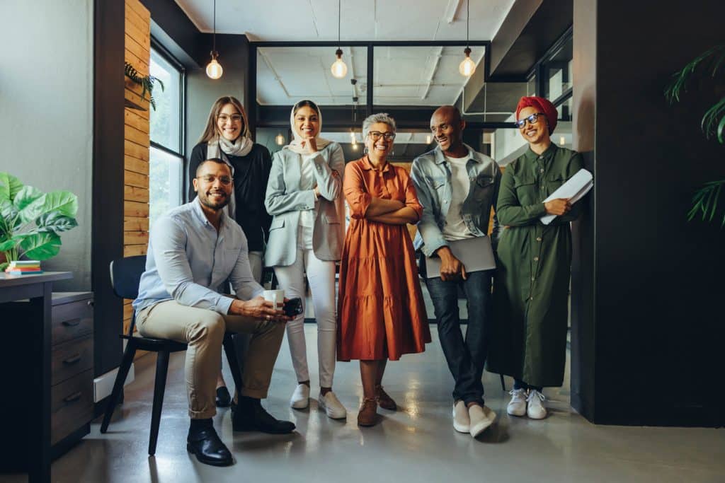 People standing in office