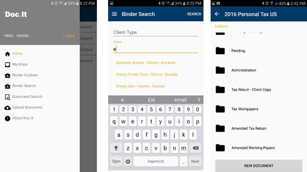 Doc.It mobile app screenshots