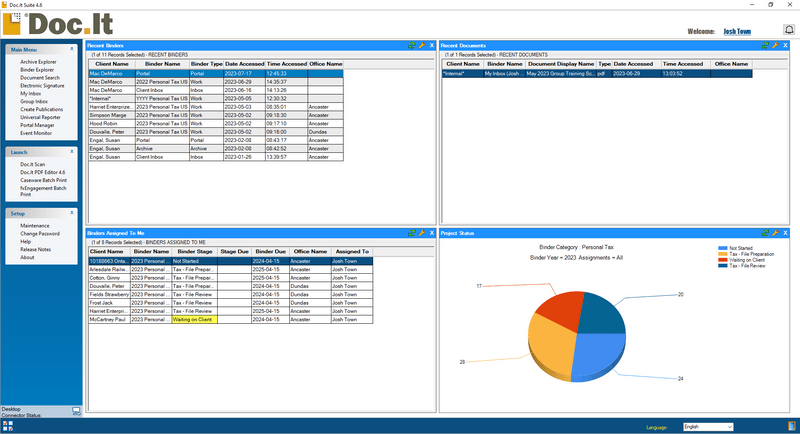 Doc.It document management software dashboard